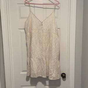 White and tan flowered sundress